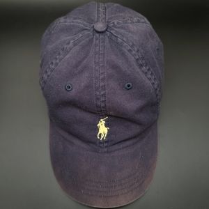*SOLD* Vintage POLO Ralph Lauren Pony Hat Adjustable Leather Strap Sunwashed Cap